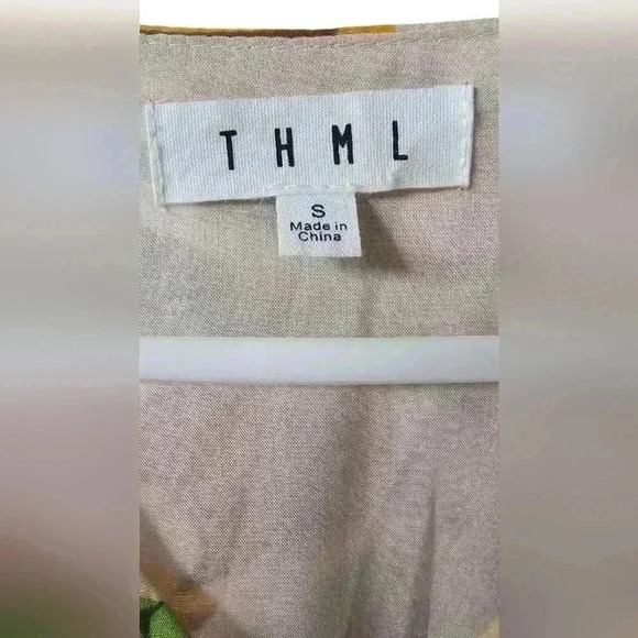 THML Retro Print Wrap Ruffle Sleeve Dress - Picture 10 of 10